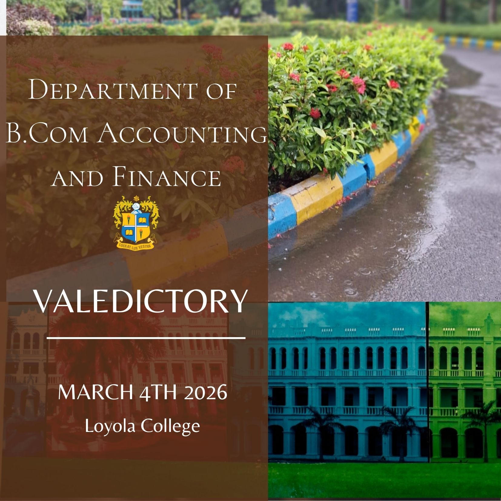 B.Com Accounting and Finance Valedictory - Invitation