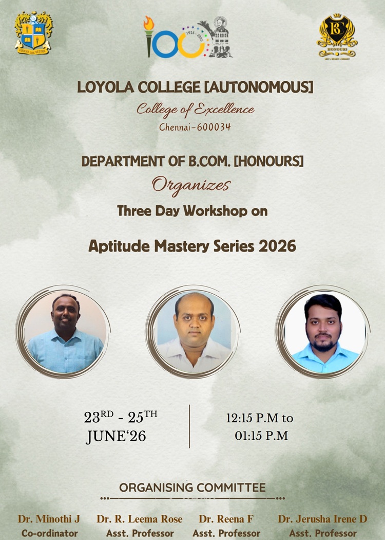 Three Day Workshop on “Aptitude Mastery Series 2026“ - Invitation