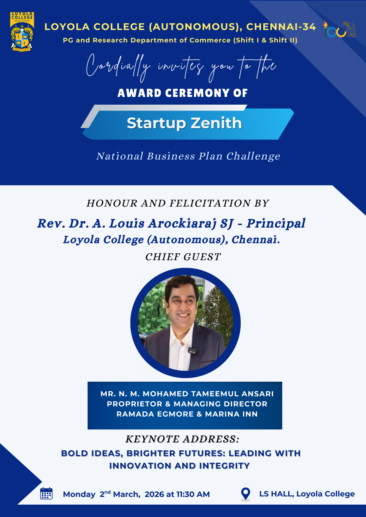 Award Ceremony of “Startup Zenith - Ultimate Business Challenge“ - Invitation