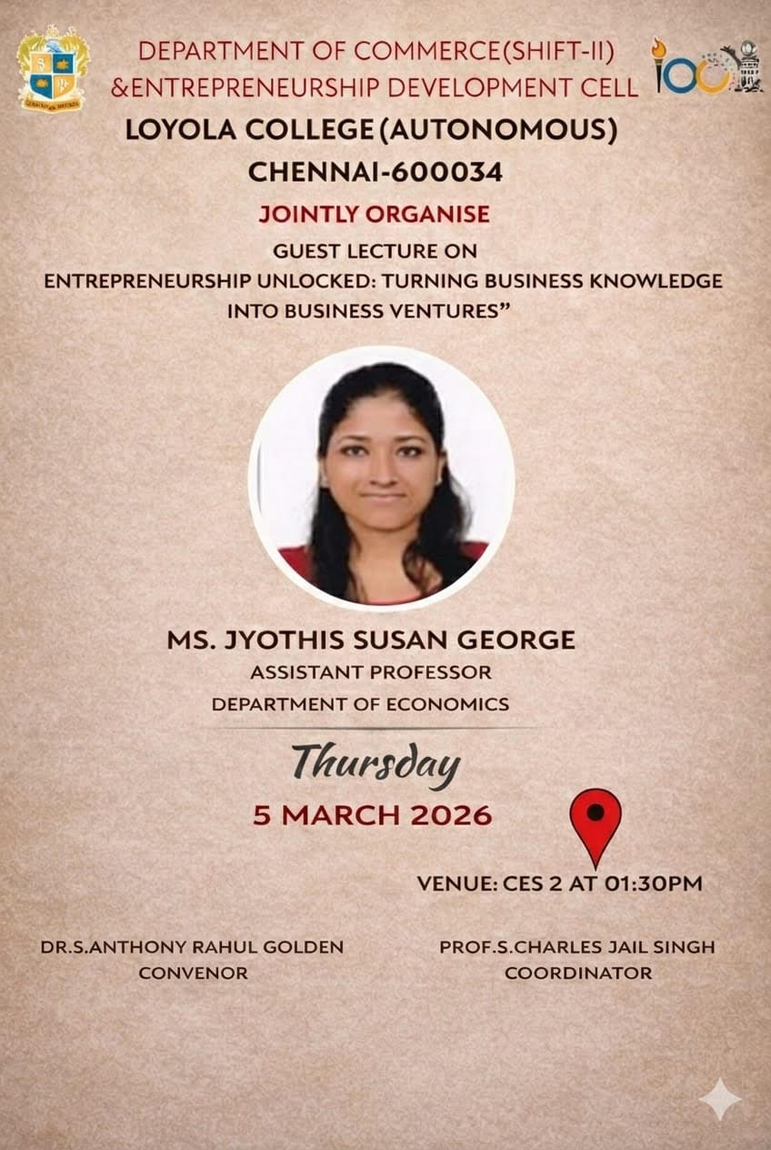 Guest Lecture on Entrepreneurship Unlocked: Turning Business Knowledge into Business Ventures - Invitation