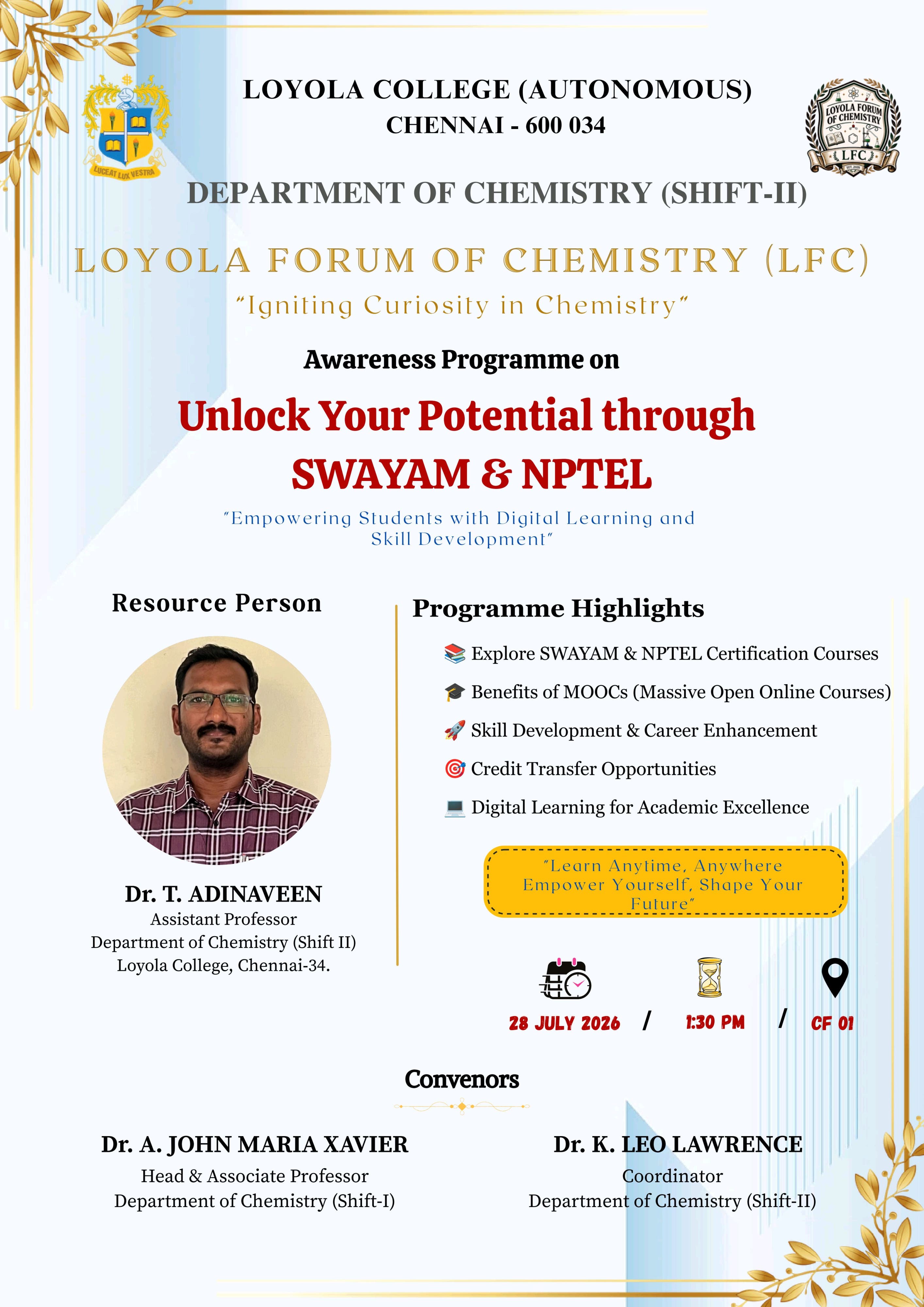 Unlock Your Potential through SWAYAM and NPTEL - Invitation