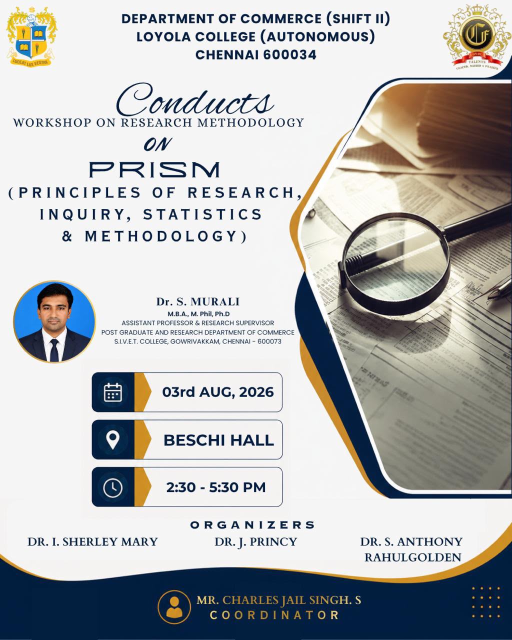 Workshop on Research Methodology - PRISM - Invitation