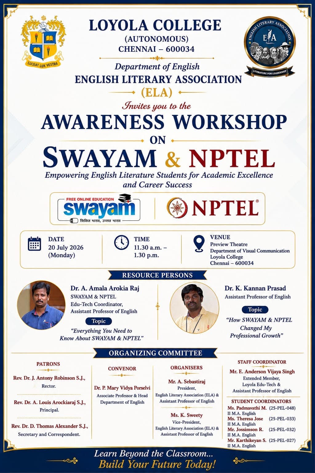 Awareness Workshop on Swayam and NPTEL - Invitation