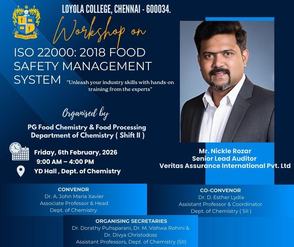 Workshop on ISO 22000:2018 – Food Safety Management Systems - Invitation