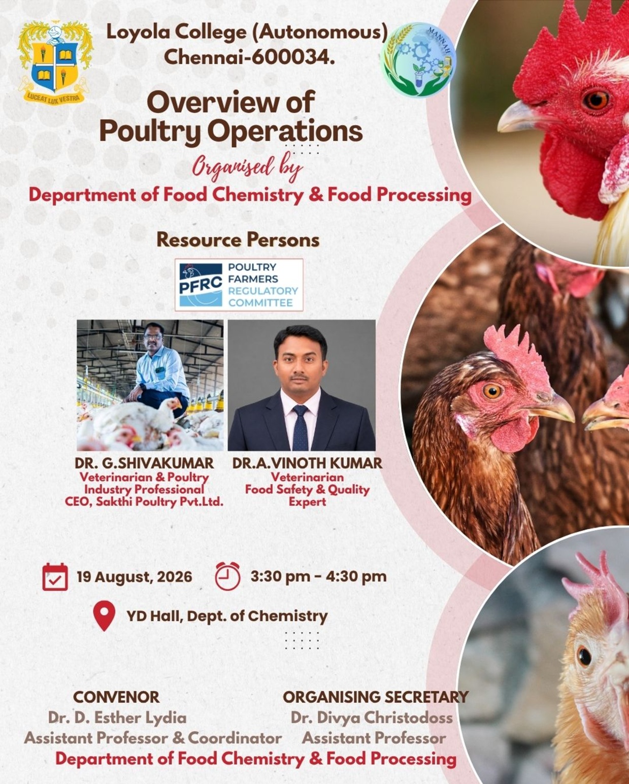 Guest lecture on “Poultry Production and Processing“ - Invitation