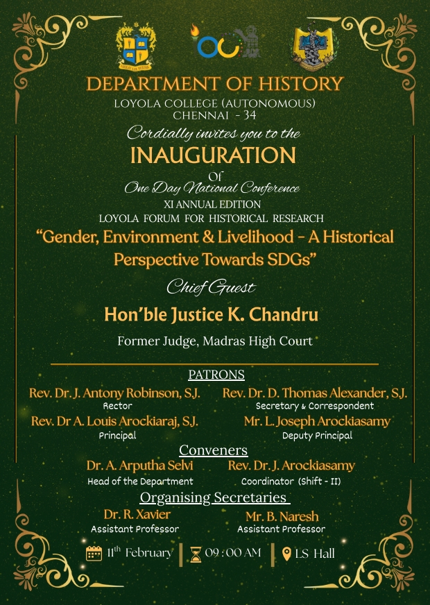 One Day Conference on “Gender, Environment and Livelihood - A Historical Perspective Towards SDGs“ - Invitation