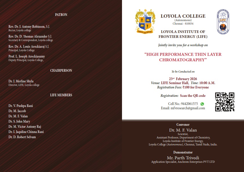 Workshop on High Performance Thin Layer Chromatography - Invitation