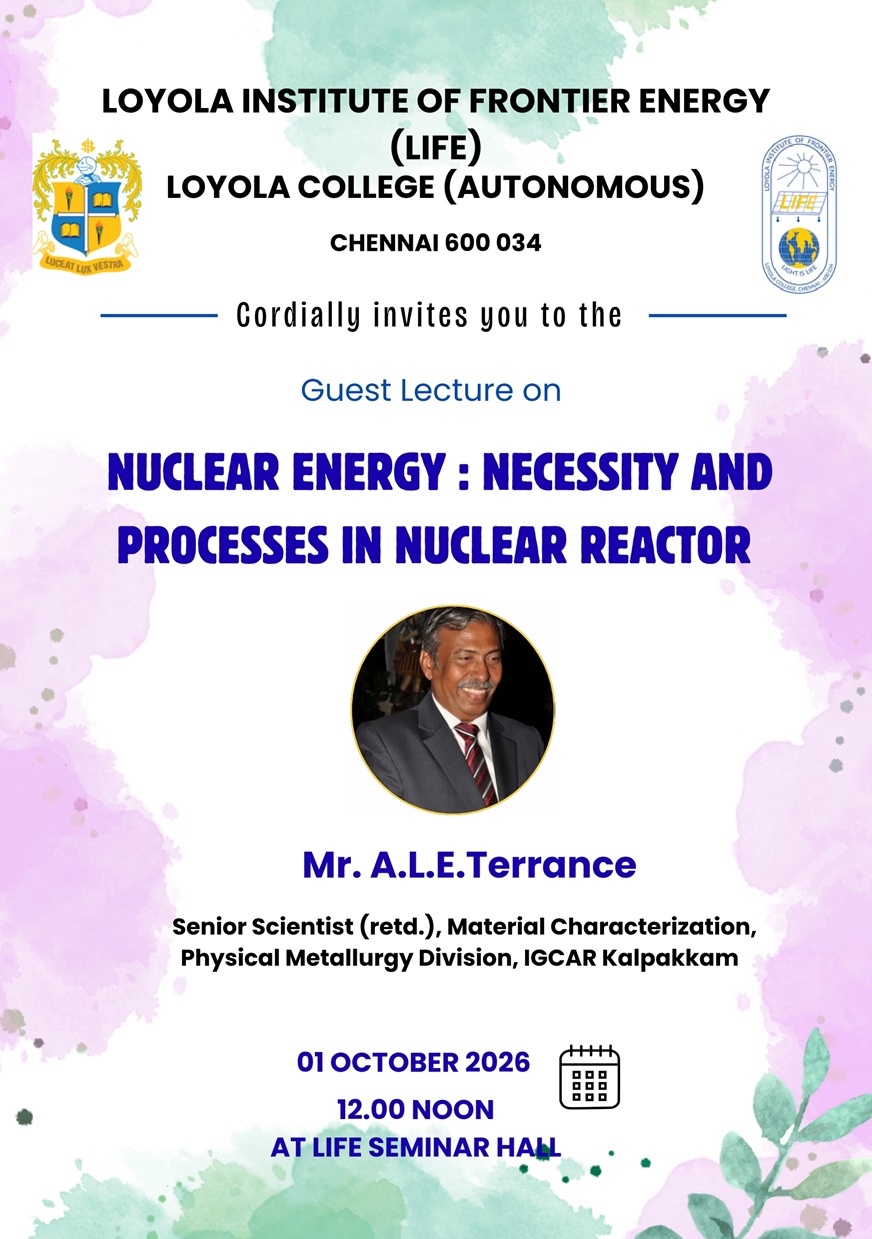 Guest Lecture on NUCLEAR ENERGY: NECESSITY AND PROCESSES IN NUCLEAR REACTOR