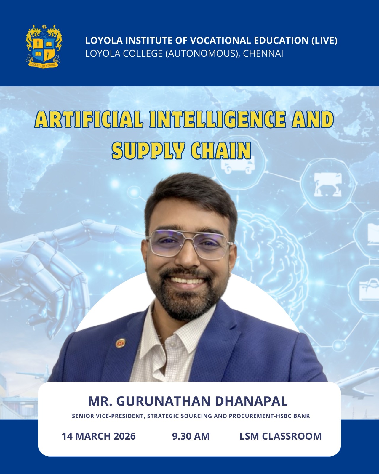Guest Lecture on “Artificial Intelligence and Supply Chain“ - Invitation
