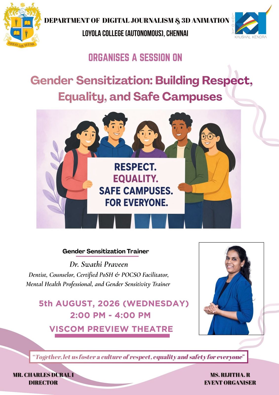 Gender Sensitization: Building Respect, Equality, and Safe Campuses - Invitation