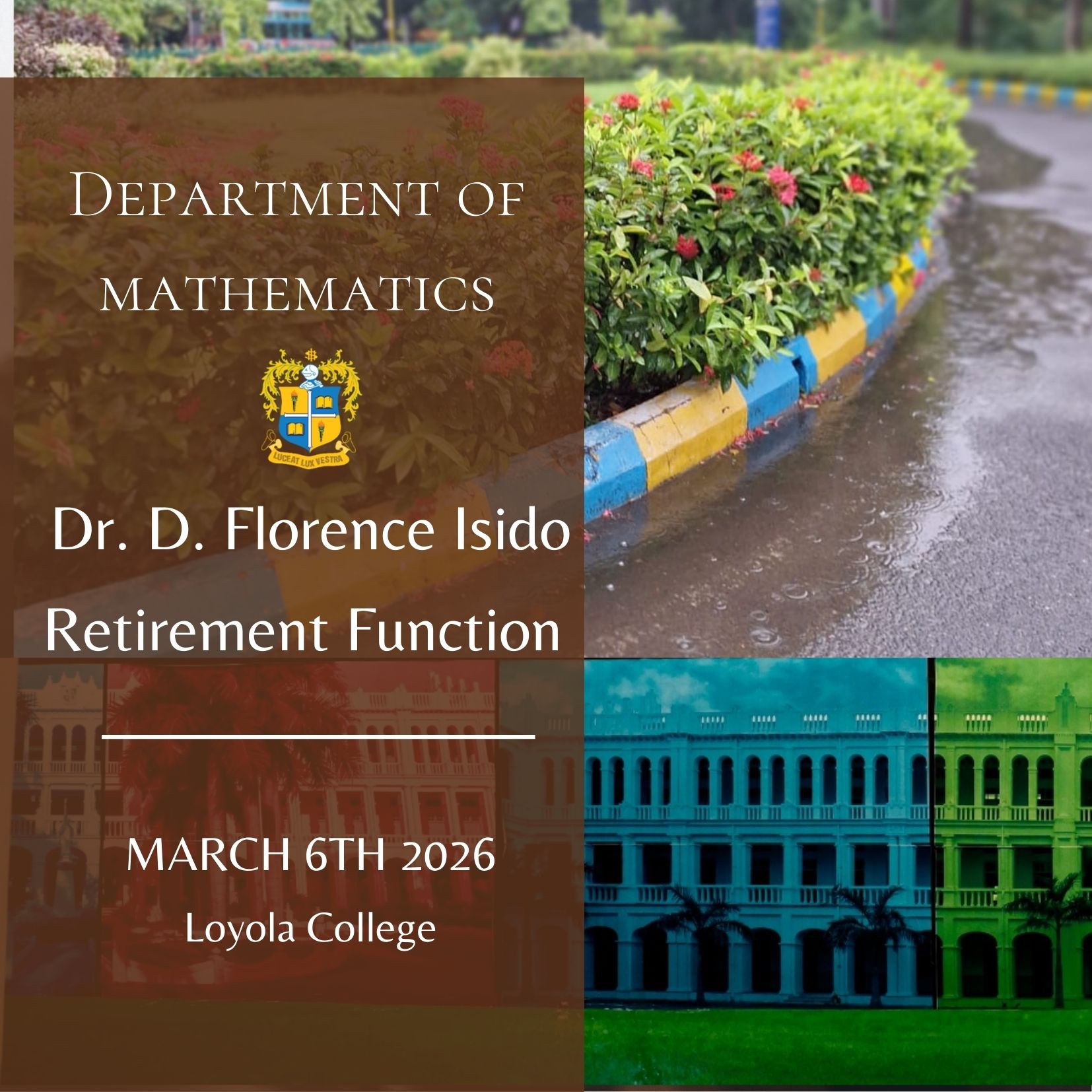 Dr. D. Florence Isido Retirement Function - Invitation