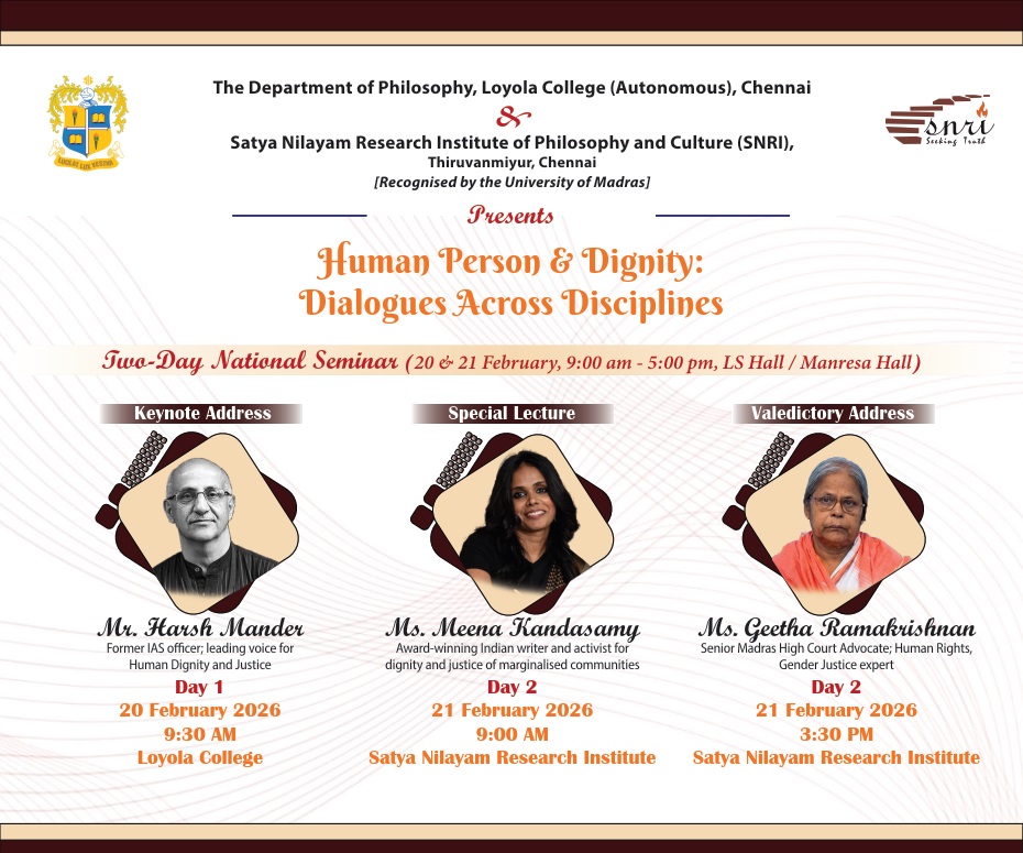 Two-Day National Seminar on Human Person and Dignity: Dialogues Across Disciplines - Invitation