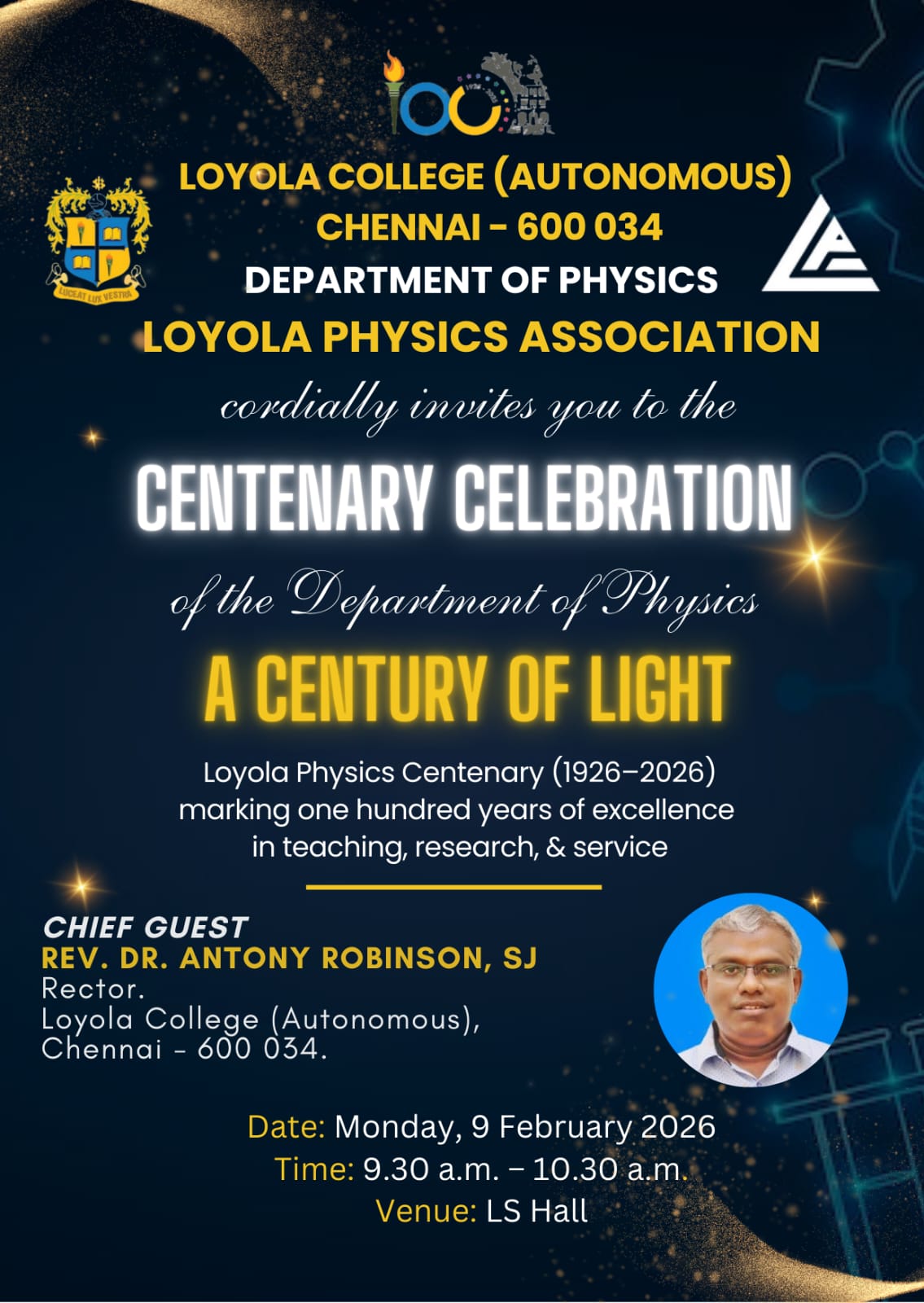 Centenary Celebration of the Department of Physics - Invitation