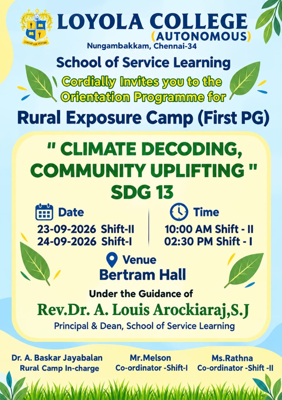 Rural Exposure Camp (First PG) “Climate Decoding, Community Uplifting“ SDG13