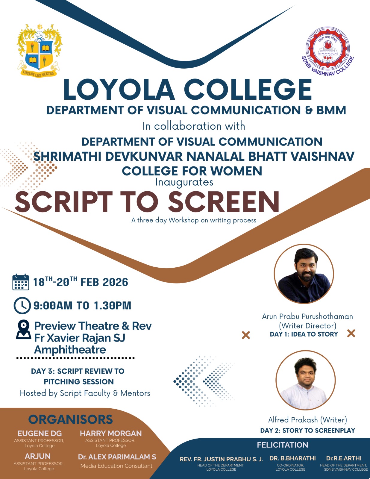 A Three Day Workshop on Writing Process: SCRIPT TO SCREEN - Invitation