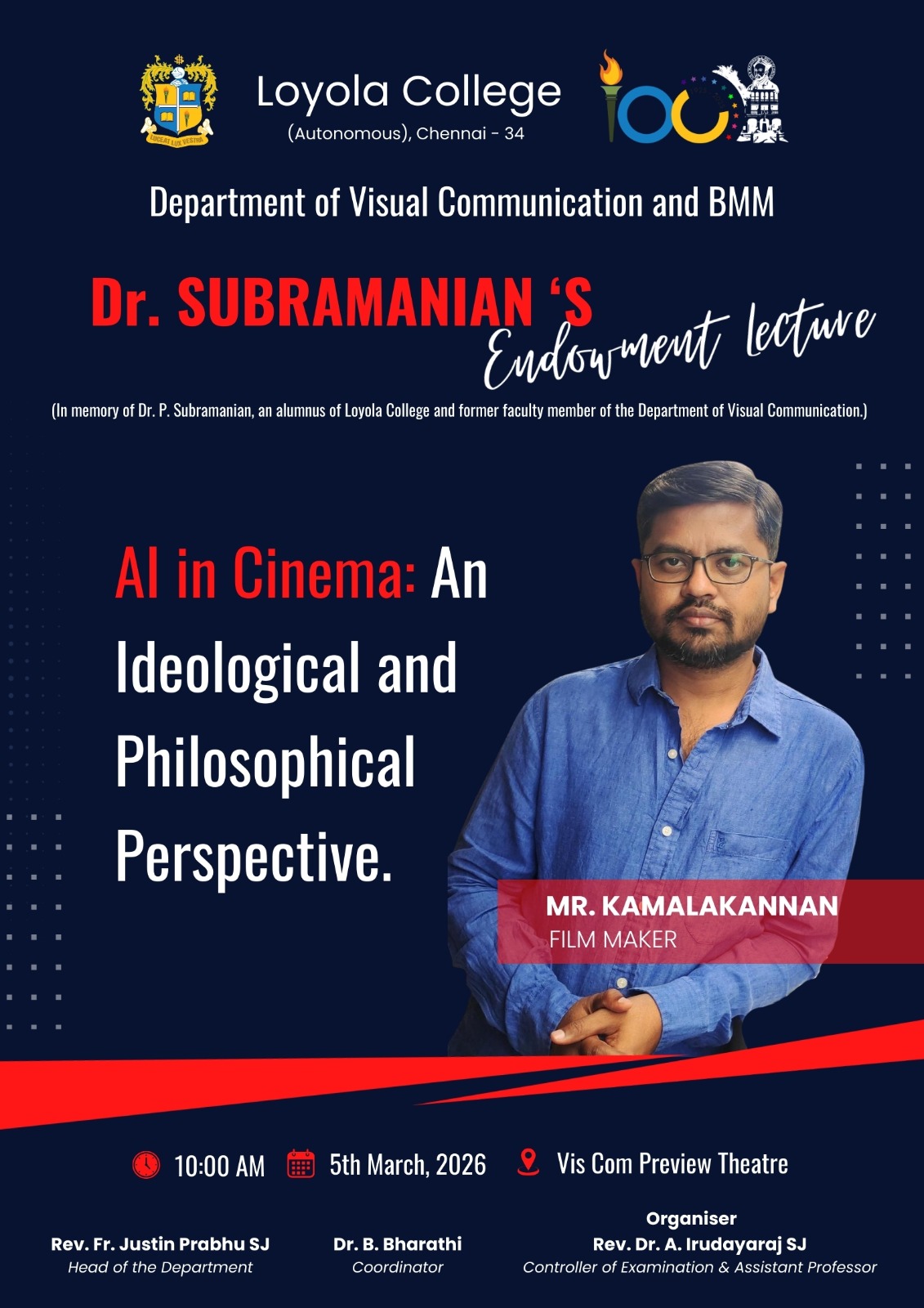 Endowment Lecture on AI in Cinema: An Ideological and Philosophical Perspective - Invitation