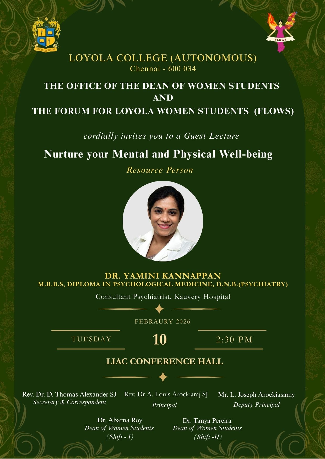 Guest Lecture on Nurture Your Mental and Physical Well-being - Invitation
