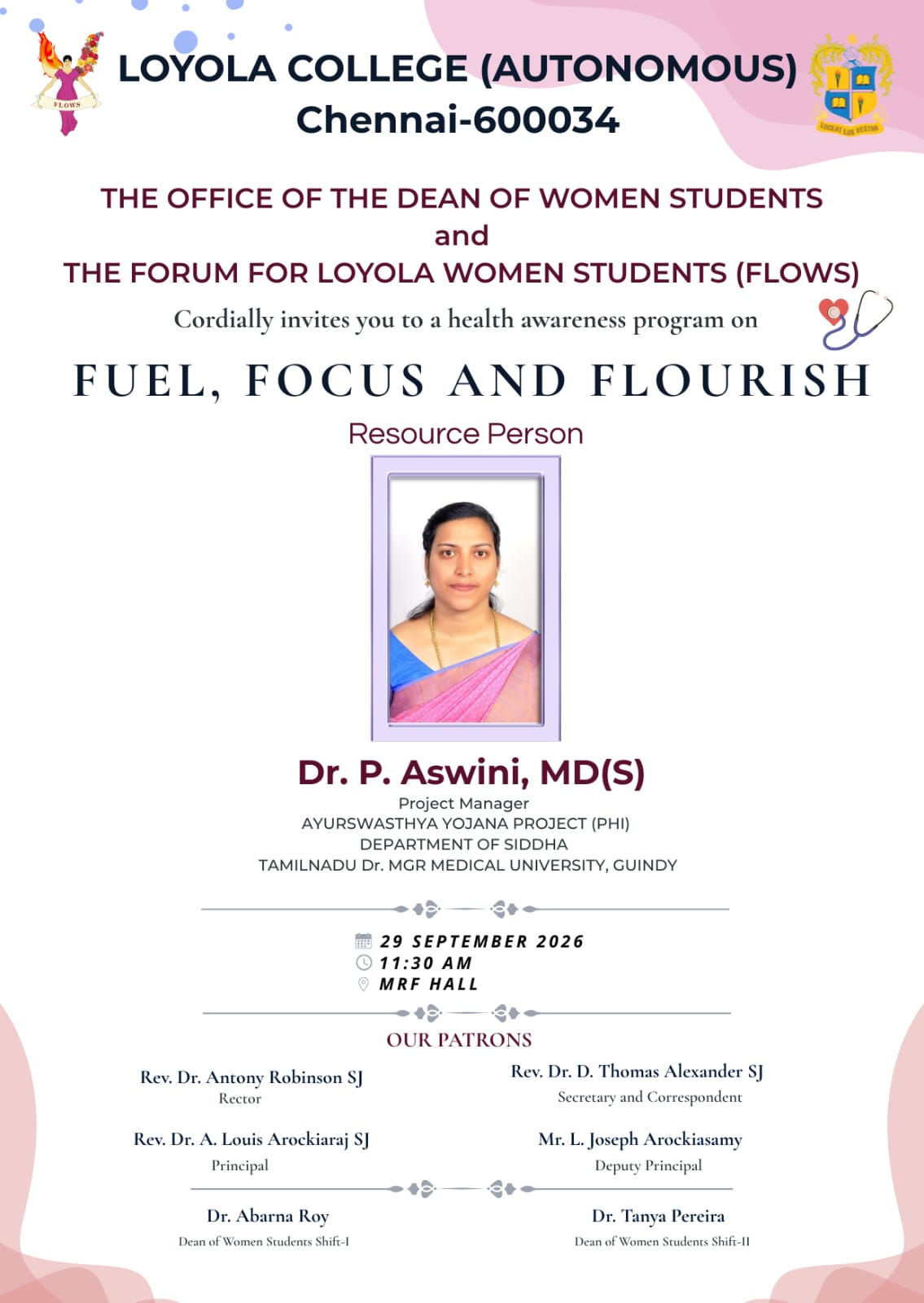 Awareness Program on Fuel, Focus and Flourish - Invitation
