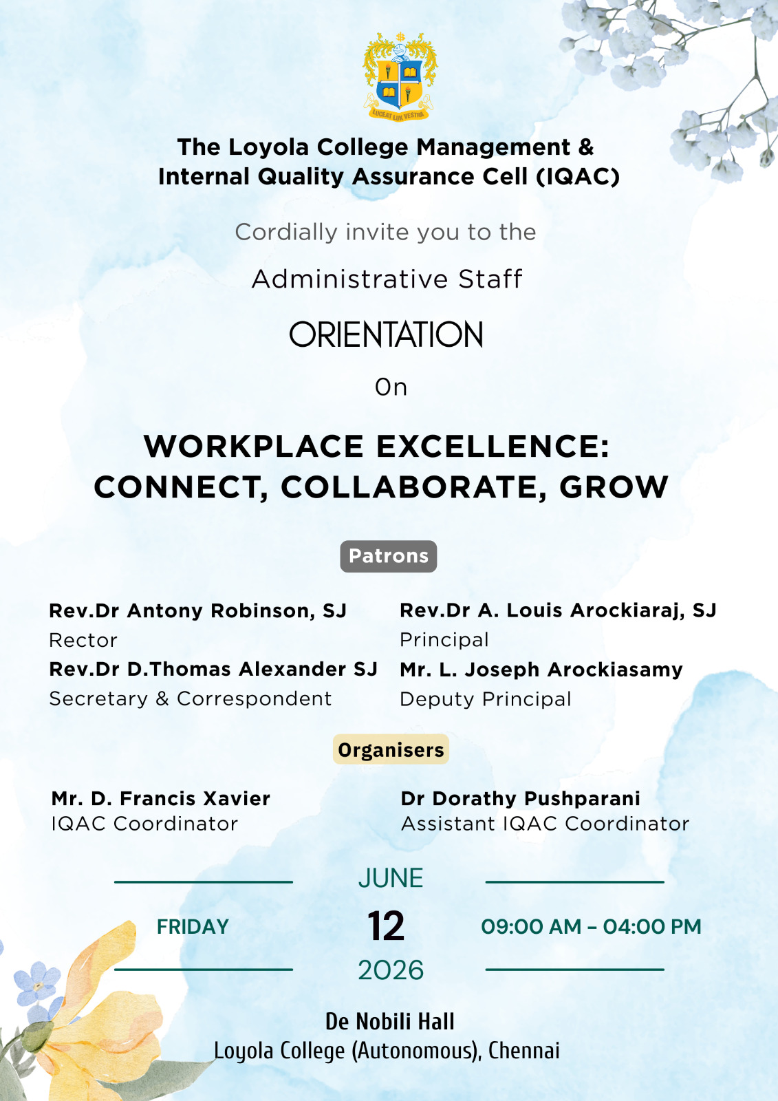 Administrative Staff Orientation on “Workplace Excellence: Connect, Collaborate, Grow“ - Invitation