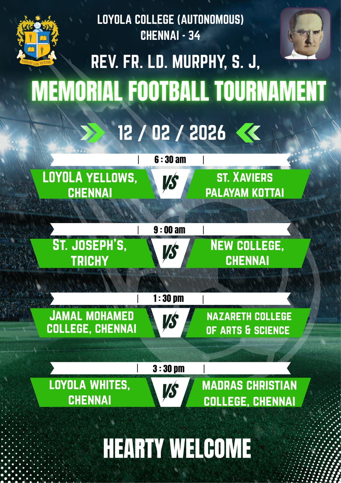 Rev. Fr. LD. Murphy S.J - Memorial Football Tournament - Invitation
