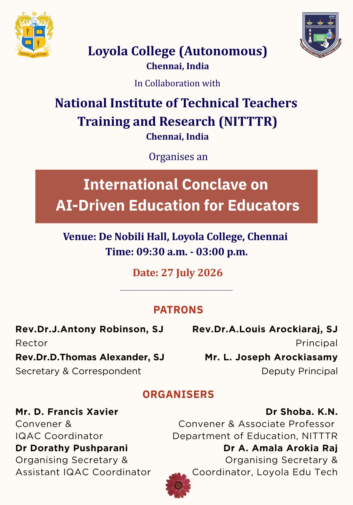 International Conclave on AI-Driven Education for Educators - Invitation