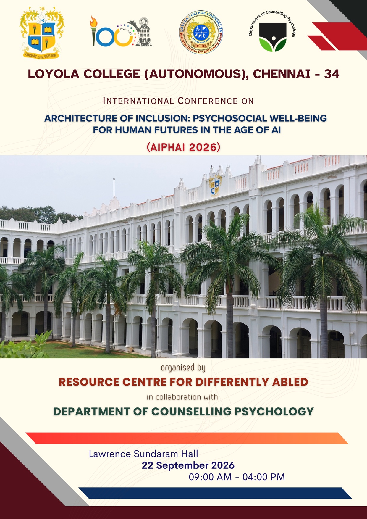 International Conference on Architecture of Inclusion: Psychosocial Well-being for Human Futures in the age of AI